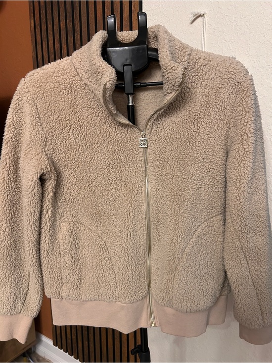 Calvin Klein Jackets & Blazers - Calvin Klein Taupe Teddy Fleece Zip Jacket with CK Logo Pull